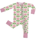Goosies Romper, Pink Block Flowers