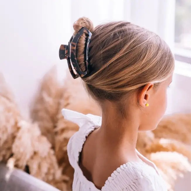 Open Hair Clip Medium Tortoise