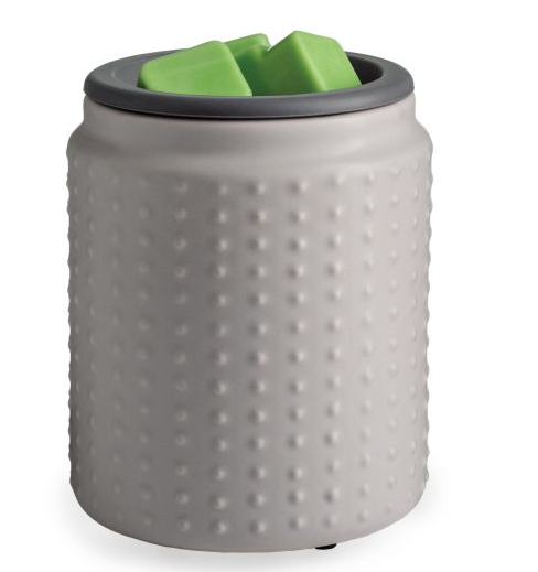 Wax Warmer w/Flip Dish, Gray Hobnail