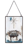 Jesus in Manger (Blue) Glass Ornament