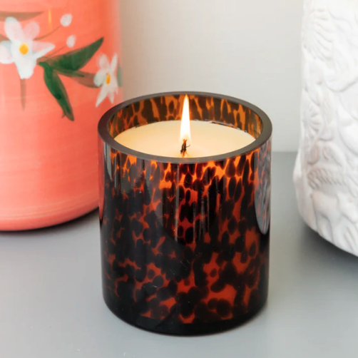 Sweet Grace Leopard Glass Candle #064