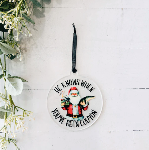 Santa Couyon Acrylic Ornament