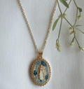 Mary in Blue China Necklace