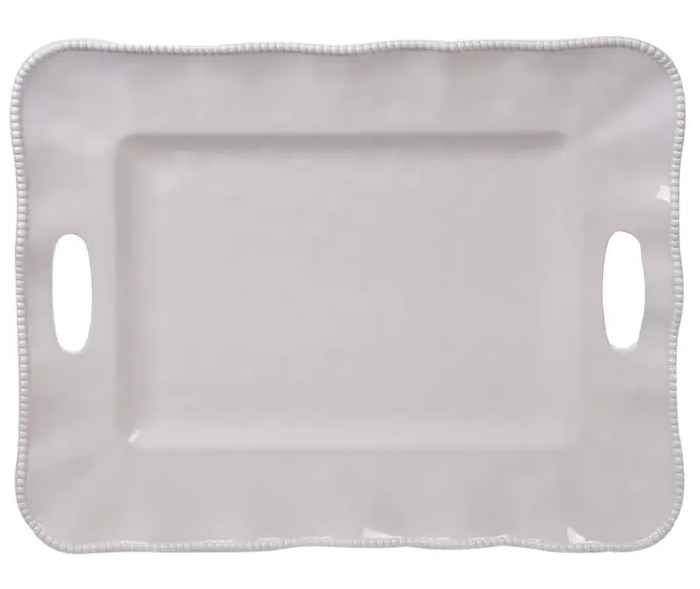 Perlette Cream - Rectangular Tray w/Handles