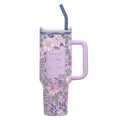 Tumbler W/Straw Ss Purple Floral Trust in the Lord Prov. 3:5.