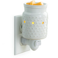 Pluggable Fragrance Warmer, White Hobnail