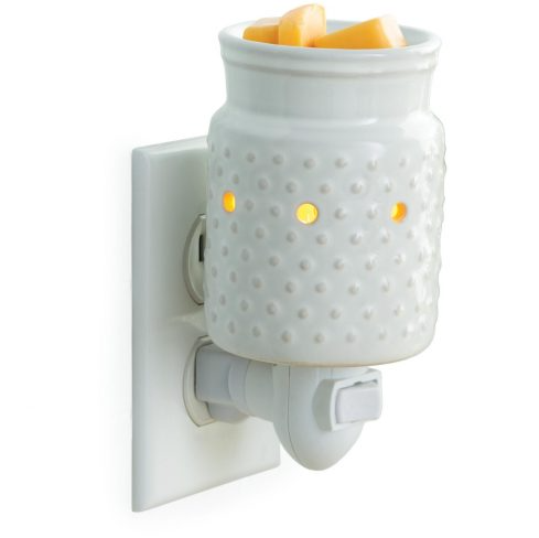 Pluggable Fragrance Warmer, White Hobnail