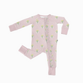 Pink Fancy Tulips Zip with Ruffles (3-6 months)