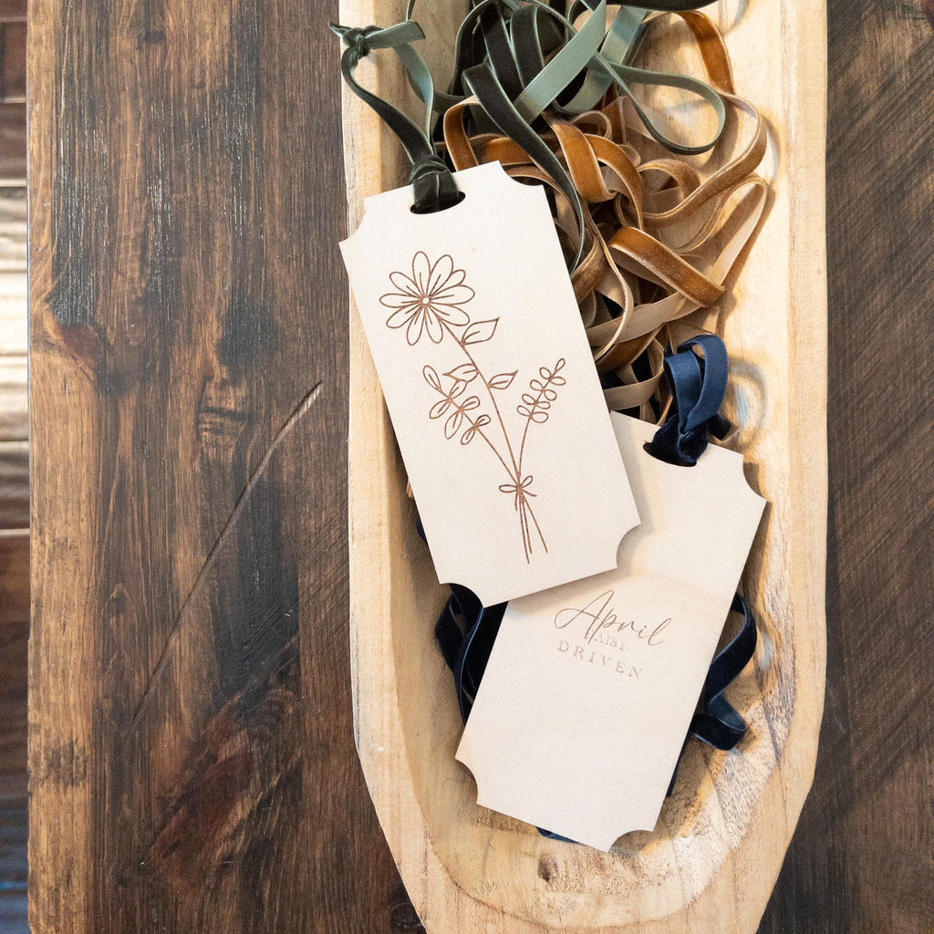 Birth Month Flower Tag {wood}