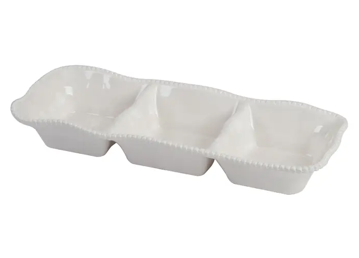 Perlette Cream - 3 Section Server