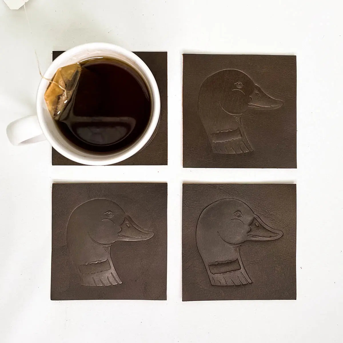 Duck Leather Embossed Coasters