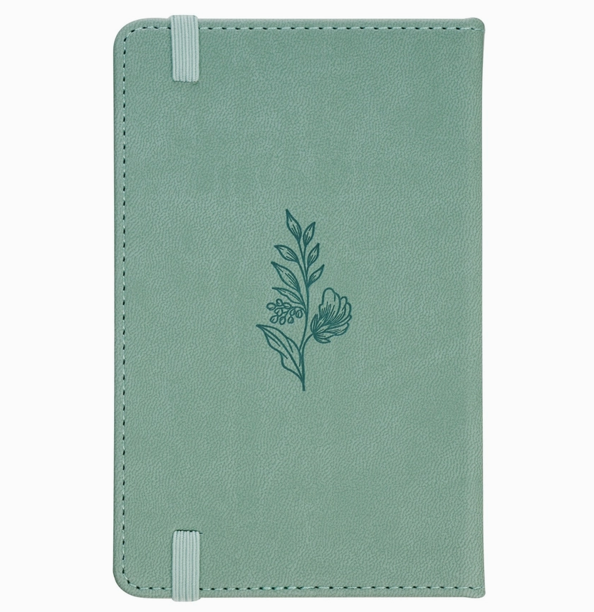 Notebook with Elastic Closure Faux Green Faith