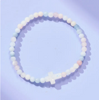Holy Water Rose Quartz Cross Bracelet