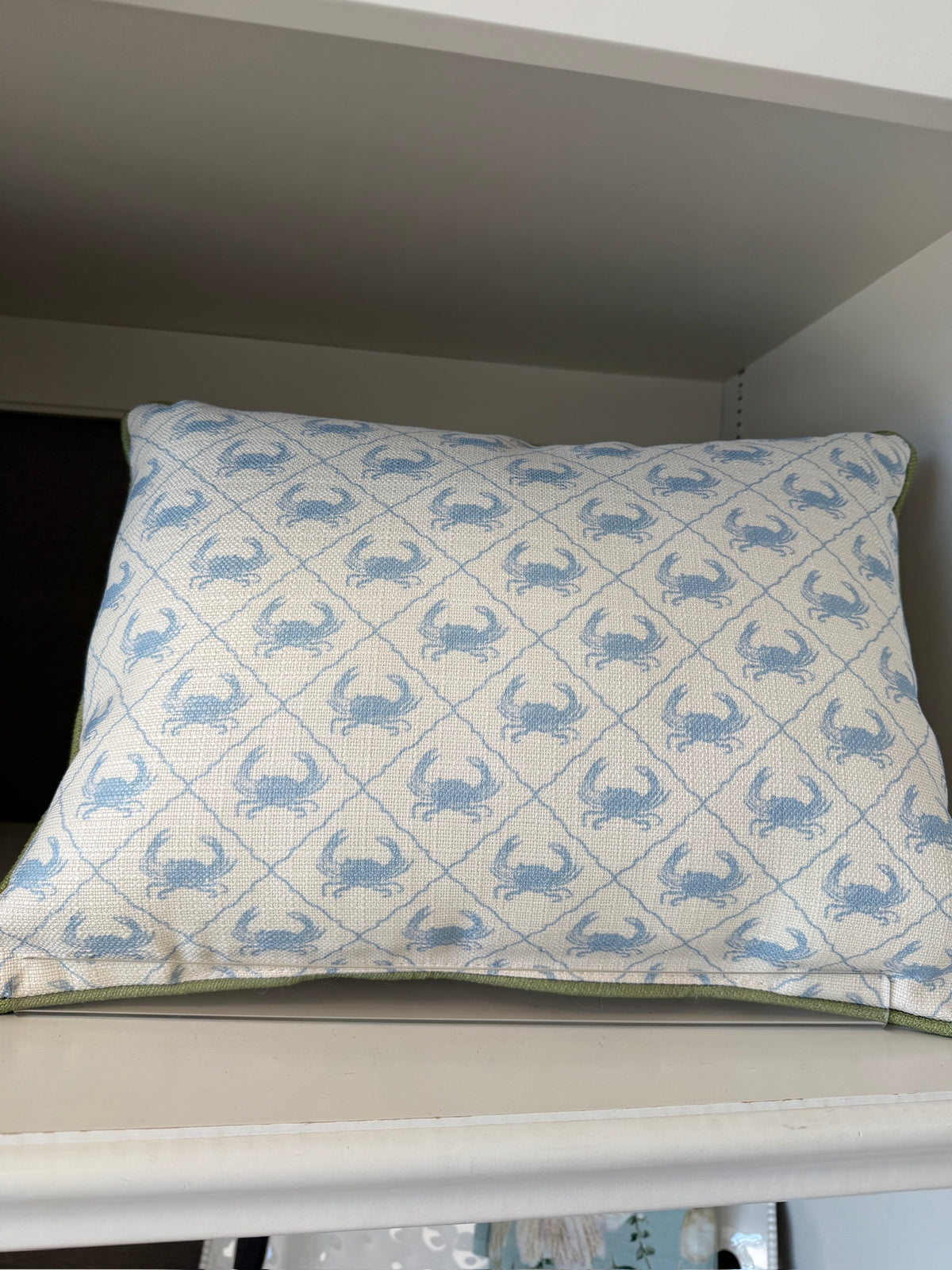 Blue Crab Light Blue Pattern Pillow