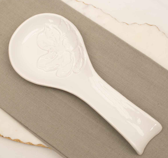 Magnolia Embossed Spoon Rest
