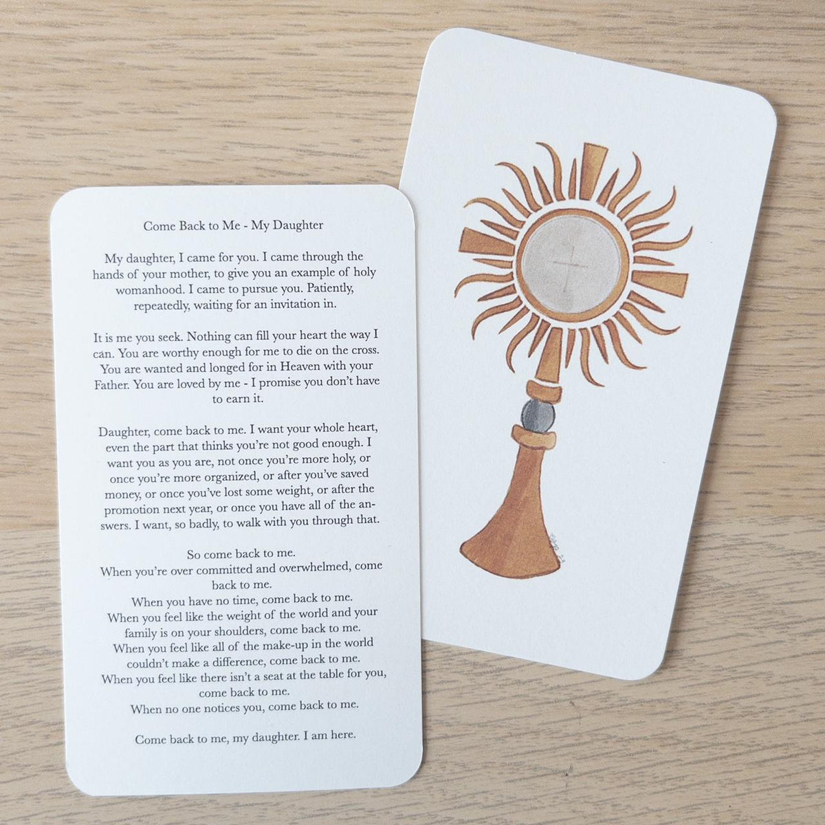 Monstrance Prayer Card