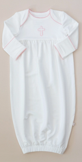 Pink Cross Embroidered Gown (0-3 months)