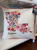 Floral State Pillow- Louisiana
