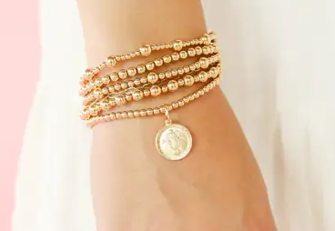 Virgin Mary Gold Charm Bracelet