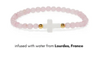 Holy Water Rose Quartz Cross Bracelet