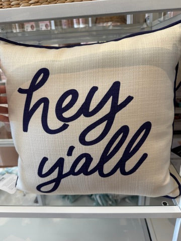 Hey Y'all Square Pillow