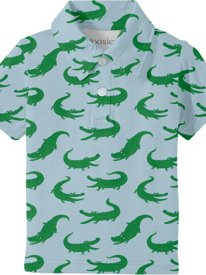Goosies Polo Shirt, Blue Alligators