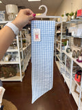 Country Blue Gingham Wreath Sash