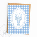 Crawfish Gingham Greeting Card