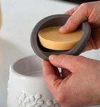 Wax Warmer w/Flip Dish, Gray Hobnail