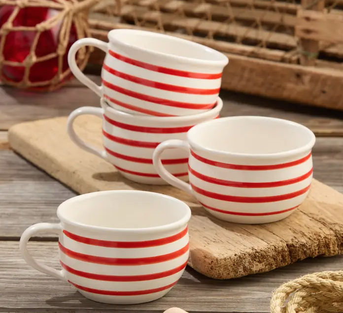 Red Striped Gumbo Bowl