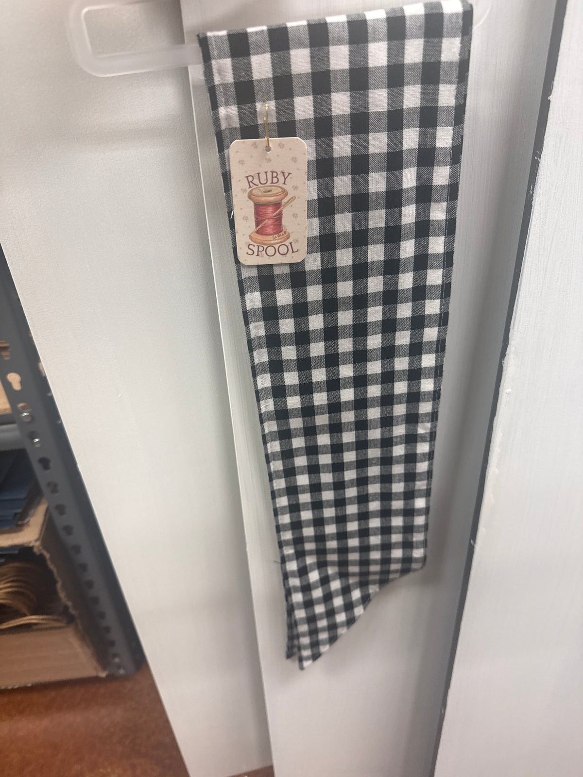 Black Gingham Wreath Sash
