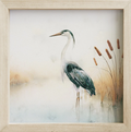 Heron Cattails Scene 10"