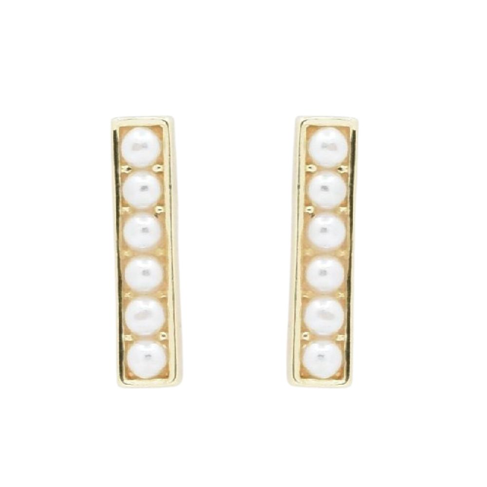 Monroe Pearl Bar Mini Studs