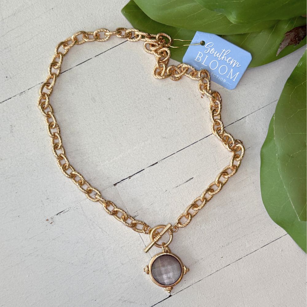 Belle Toggle Necklace Smoke