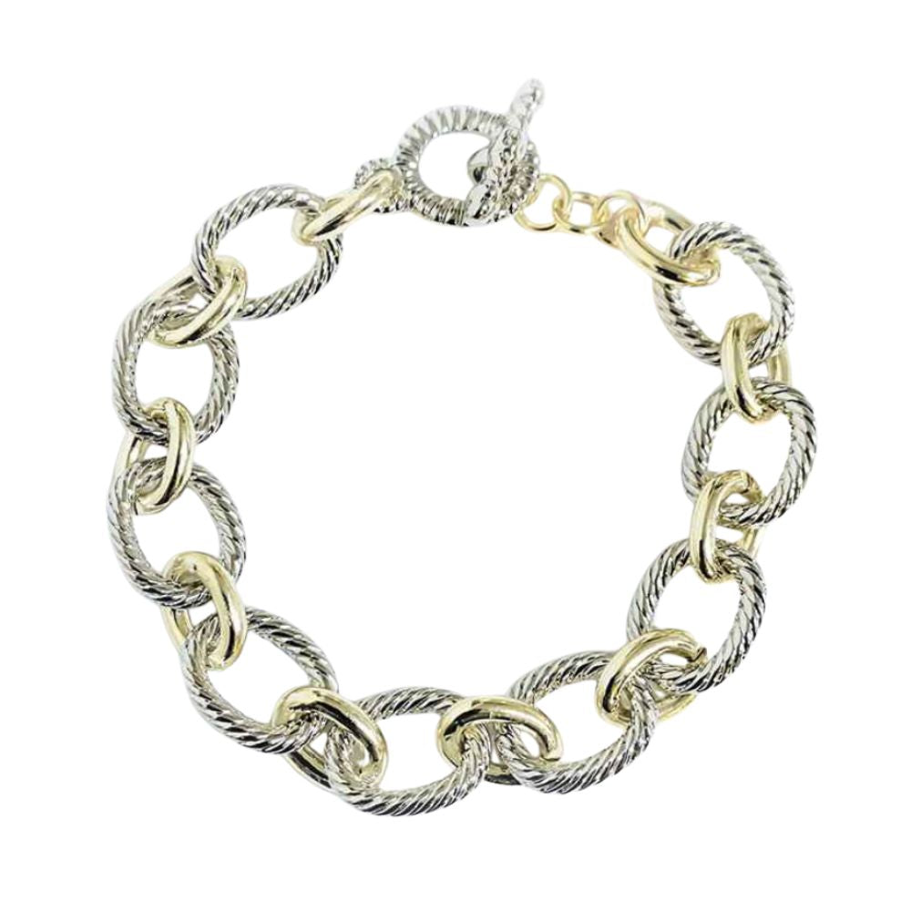 Mixed Metal Toggle Bracelet