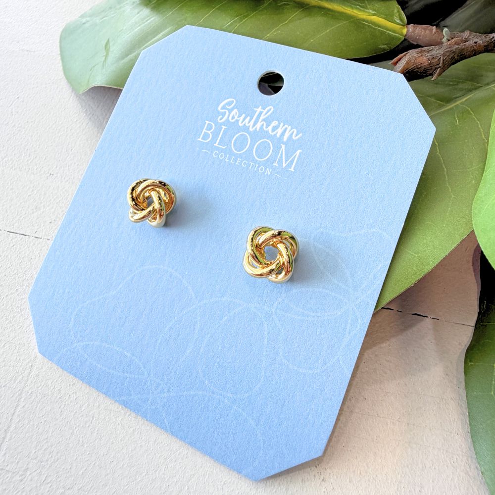 Riley Knot Stud Gold