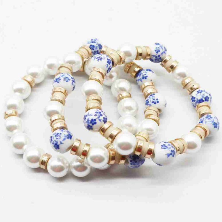 Delft Bloom Bracelet Stack