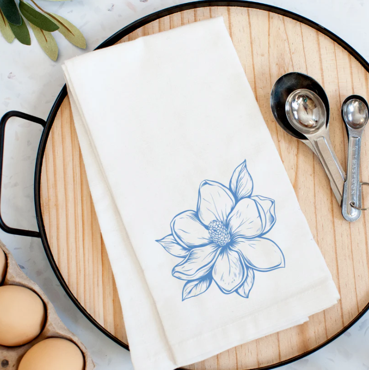 Chinoiserie Magnolia Kitchen Towel