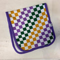 Burp Cloth, Mardi Gras Checkers