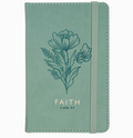 Notebook with Elastic Closure Faux Green Faith