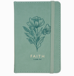 Notebook with Elastic Closure Faux Green Faith
