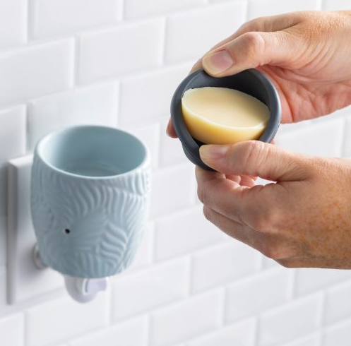 Pluggable Fragrance Warmer w/Flip Dish, Arch Deco