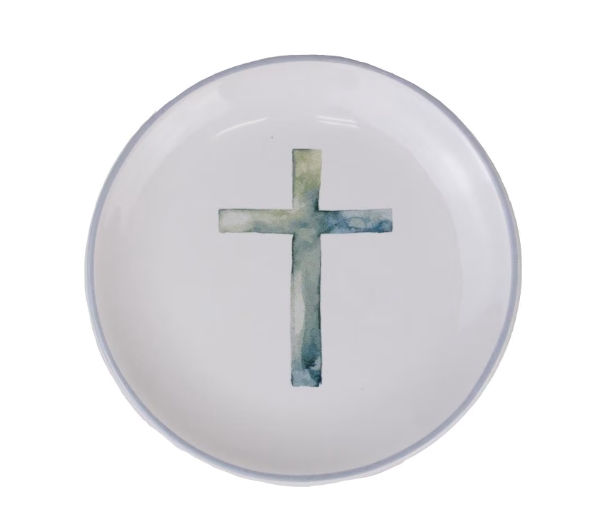 Watercolor Cross Trinket Dish