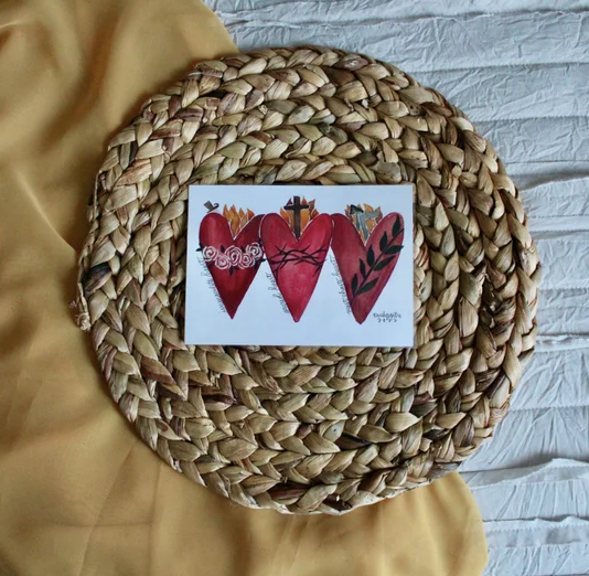 3 Hearts Print