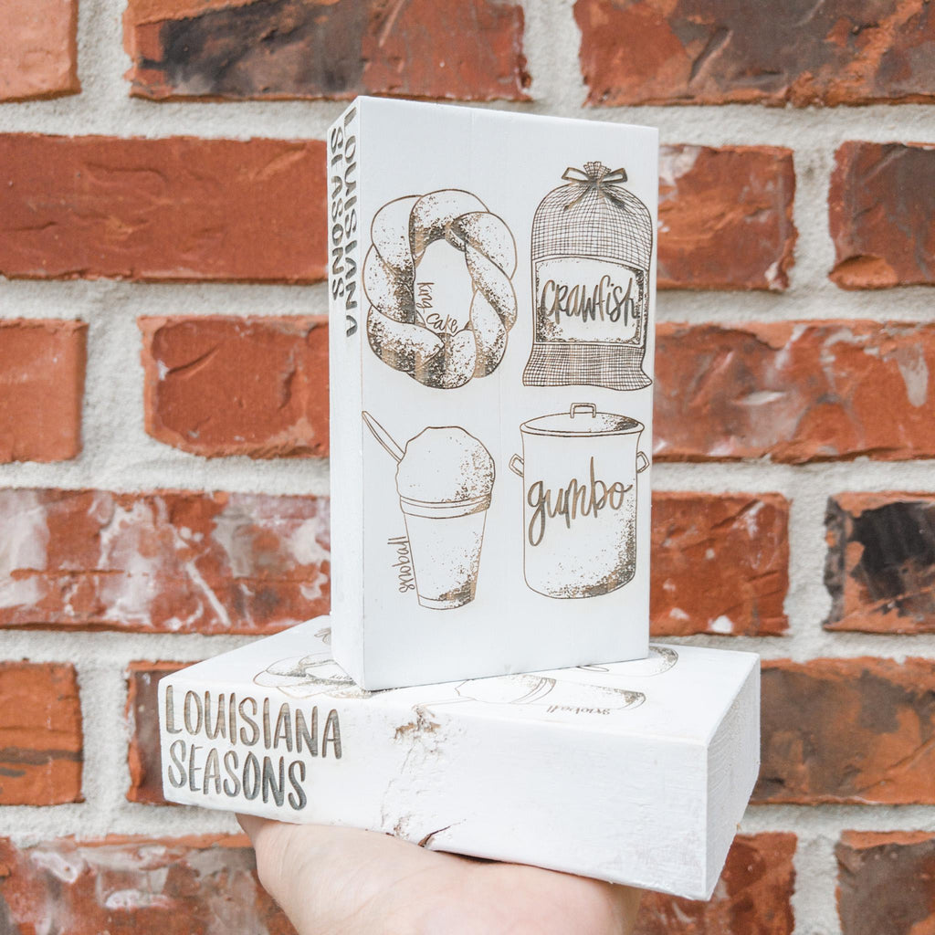 Louisiana Seasons Block Sign