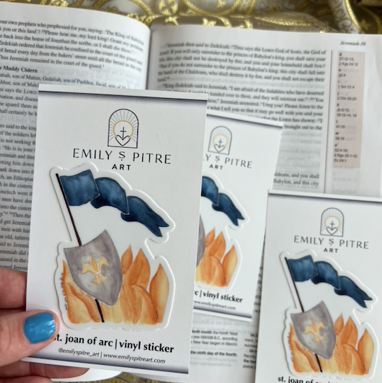 St. Joan of Arc Symbol Sticker
