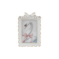 Plastic Photo Frame with Bow, Antique White & Gold Finish (Holds 4" x 6" Photo)