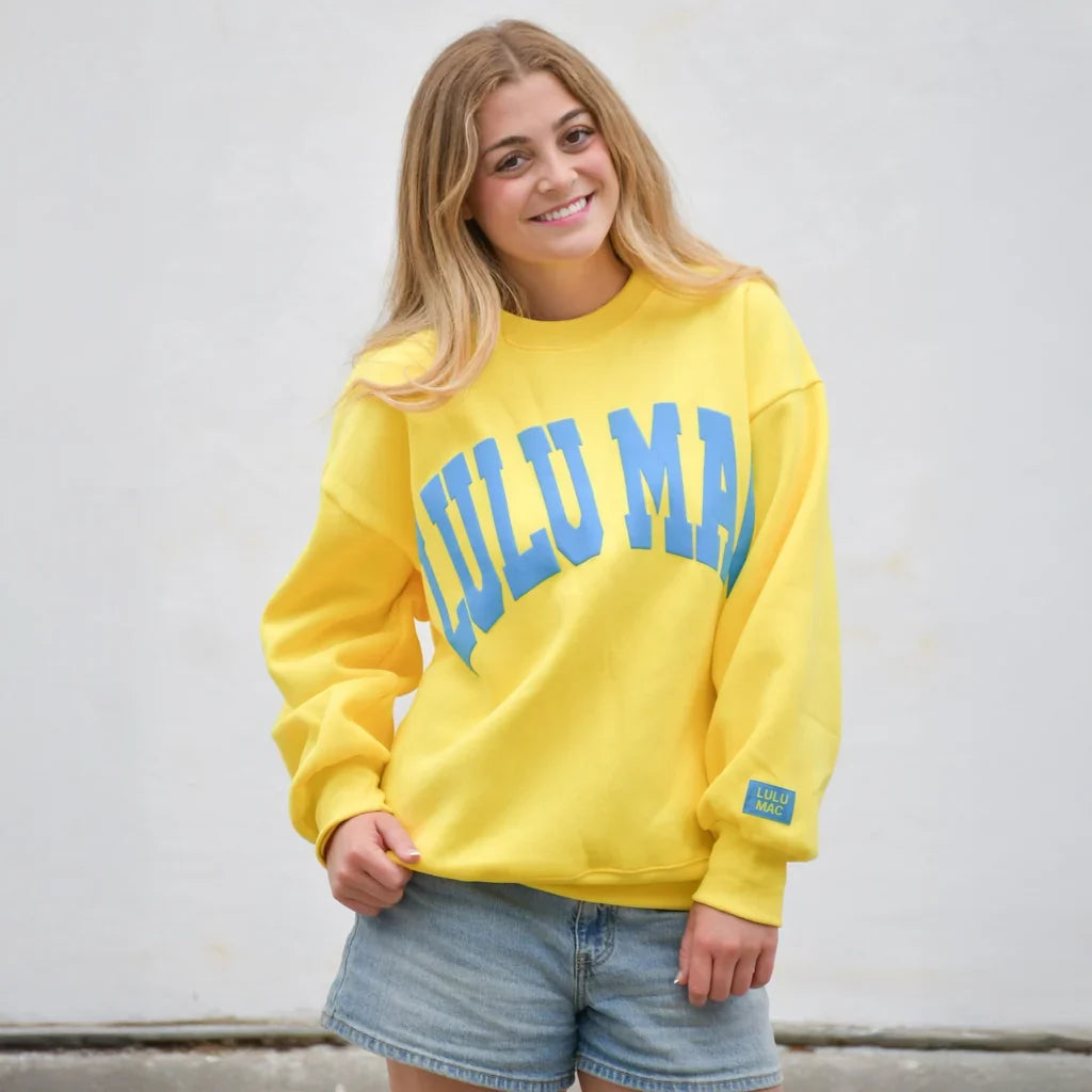 Classic Lulu Mac Puff Sweatshirt Yellow and Cyan