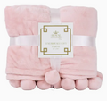 Pom Pom Pink Throw Blanket