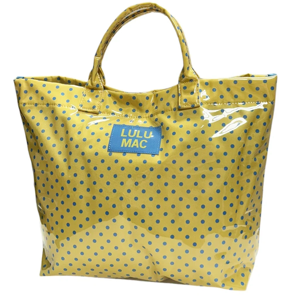 Lulu Mac Tote Bag Yellow and Blue Polka Dots
